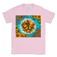 Bubblegum Pink Monarch Butterfly Sunflower Classic Tee - LillyAllenDesigns