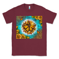 Burgundy Monarch Butterfly Sunflower Classic Tee - LillyAllenDesigns