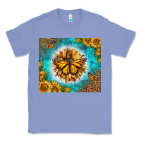 Colony Blue Monarch Butterfly Sunflower Classic Tee - LillyAllenDesigns