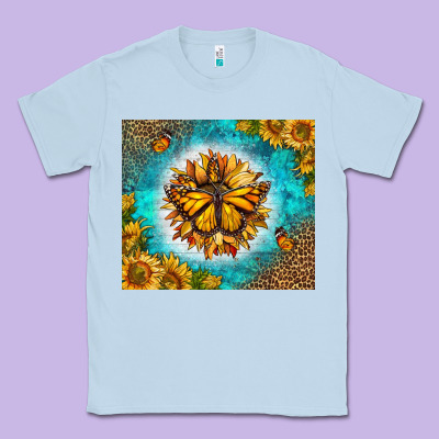 Monarch Butterfly Sunflower Classic Tee Designed By Lillyallendesigns