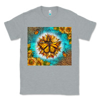 Heather Grey Monarch Butterfly Sunflower Classic Tee - LillyAllenDesigns