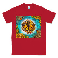 Red Monarch Butterfly Sunflower Classic Tee - LillyAllenDesigns