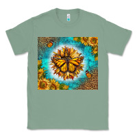 Sage Monarch Butterfly Sunflower Classic Tee - LillyAllenDesigns