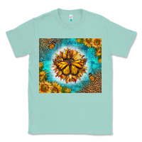 Seafoam Monarch Butterfly Sunflower Classic Tee - LillyAllenDesigns
