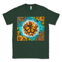 Sports Green Monarch Butterfly Sunflower Classic Tee - LillyAllenDesigns
