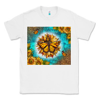 White Monarch Butterfly Sunflower Classic Tee - LillyAllenDesigns
