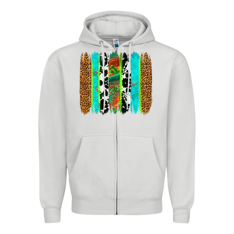 Western Brushstrokes Zipper Hoodie by OliviaCreatesArt | Teevron