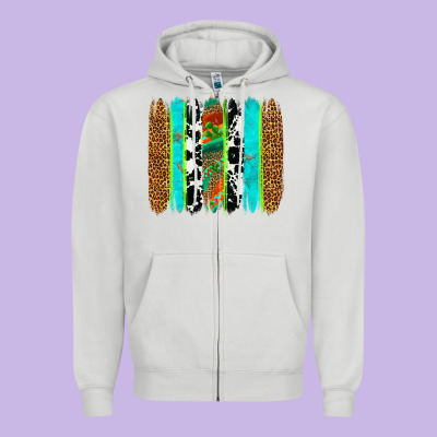 Western Brushstrokes Zipper Hoodie Designed By Oliviacreatesart