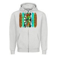 Dove Grey western brushstrokes Zipper Hoodie - OliviaCreatesArt