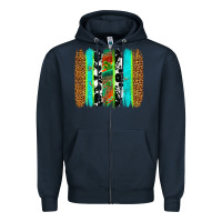 Navy western brushstrokes Zipper Hoodie - OliviaCreatesArt