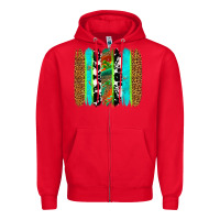 Red western brushstrokes Zipper Hoodie - OliviaCreatesArt
