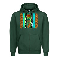 Sports Green western brushstrokes Zipper Hoodie - OliviaCreatesArt