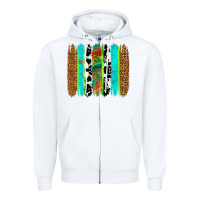 White western brushstrokes Zipper Hoodie - OliviaCreatesArt