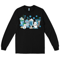 Black winter snowman coffee cups Long Sleeve Tee - texasbilliewilder