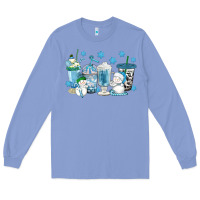 Colony Blue winter snowman coffee cups Long Sleeve Tee - texasbilliewilder