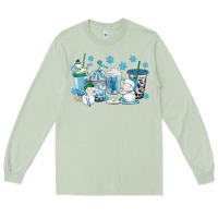 Matcha winter snowman coffee cups Long Sleeve Tee - texasbilliewilder