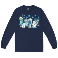 Navy winter snowman coffee cups Long Sleeve Tee - texasbilliewilder