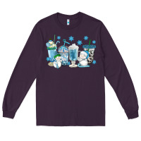 Plum winter snowman coffee cups Long Sleeve Tee - texasbilliewilder