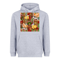 Heather Grey christmas chicken Heavyweight Hoodie - FaDigitalArtStudio