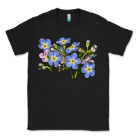 Black Forget Me Not Flower Illustrations Classic Tee - LillyAllenDesigns