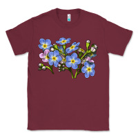 Burgundy Forget Me Not Flower Illustrations Classic Tee - LillyAllenDesigns