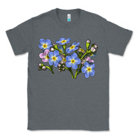 Charcoal Heather Forget Me Not Flower Illustrations Classic Tee - LillyAllenDesigns