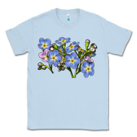Dusty Blue Forget Me Not Flower Illustrations Classic Tee - LillyAllenDesigns