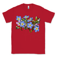 Red Forget Me Not Flower Illustrations Classic Tee - LillyAllenDesigns