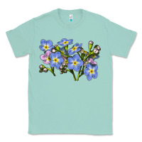 Seafoam Forget Me Not Flower Illustrations Classic Tee - LillyAllenDesigns