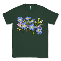 Sports Green Forget Me Not Flower Illustrations Classic Tee - LillyAllenDesigns