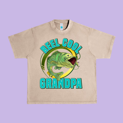 Reel Cool Grandpa Urban Heavy Tee Designed By Jasminsmagicworld