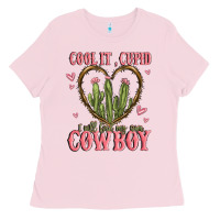 Bubblegum Pink cool it cupid i will find my own cowboy Ladies Tee - MaliasSmallBusiness