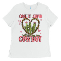 White cool it cupid i will find my own cowboy Ladies Tee - MaliasSmallBusiness