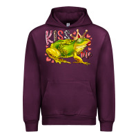 Mauve Wine kiss me frog Urban Hoodie - RacoonDesign