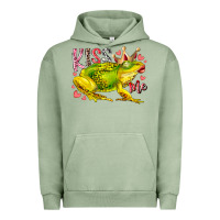 Pigment Oil Green kiss me frog Urban Hoodie - RacoonDesign