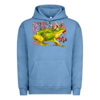 Pigment Pebble Blue kiss me frog Urban Hoodie - RacoonDesign