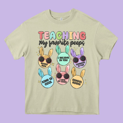Teahing My Favorite Peeps Malia Heavy Core Tee Designed By Maliassmallbusiness