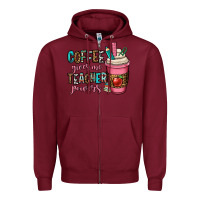 Burgundy coffee gives me teacher powers Zipper Hoodie - OliviaCreatesArt