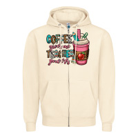 Sandshell coffee gives me teacher powers Zipper Hoodie - OliviaCreatesArt