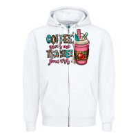 White coffee gives me teacher powers Zipper Hoodie - OliviaCreatesArt