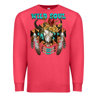 Cardinal Wild Soul Bull Skull Premium Sweatshirt - FaDigitalArtStudio