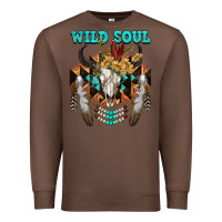 Chestnut Wild Soul Bull Skull Premium Sweatshirt - FaDigitalArtStudio