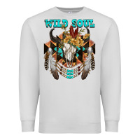 Dove Grey Wild Soul Bull Skull Premium Sweatshirt - FaDigitalArtStudio
