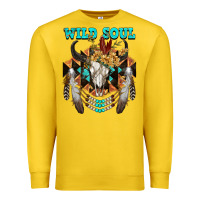 Lemon Wild Soul Bull Skull Premium Sweatshirt - FaDigitalArtStudio
