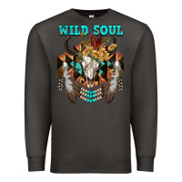 Smoke Wild Soul Bull Skull Premium Sweatshirt - FaDigitalArtStudio