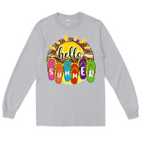 Moon Dust hello summer with flip flops Long Sleeve Tee - NancyCooperArtShop