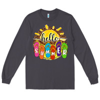 Smoke hello summer with flip flops Long Sleeve Tee - NancyCooperArtShop
