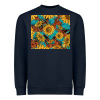 Navy rustic sunflowers Heavyweight Sweatshirt - TumblerDesignByShophia