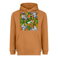 Meerkat St. Patricks Chicken With Cupcake Leopard Heavyweight Hoodie - FaDigitalArtStudio