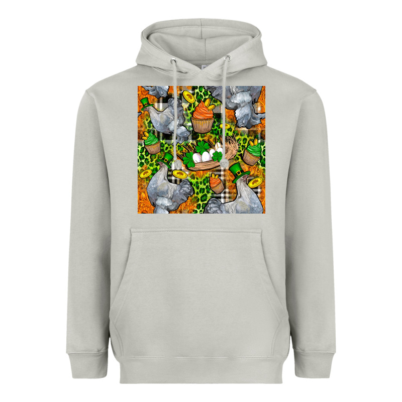 St. Patricks Chicken With Cupcake Leopard Heavyweight Hoodie by FaDigitalArtStudio | Teevron